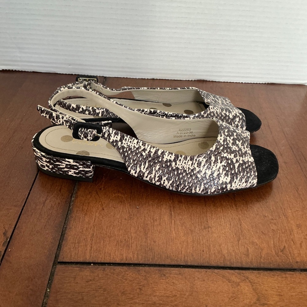 Boden Slingback Block Heel Sandals Snakeskin Print Women 36